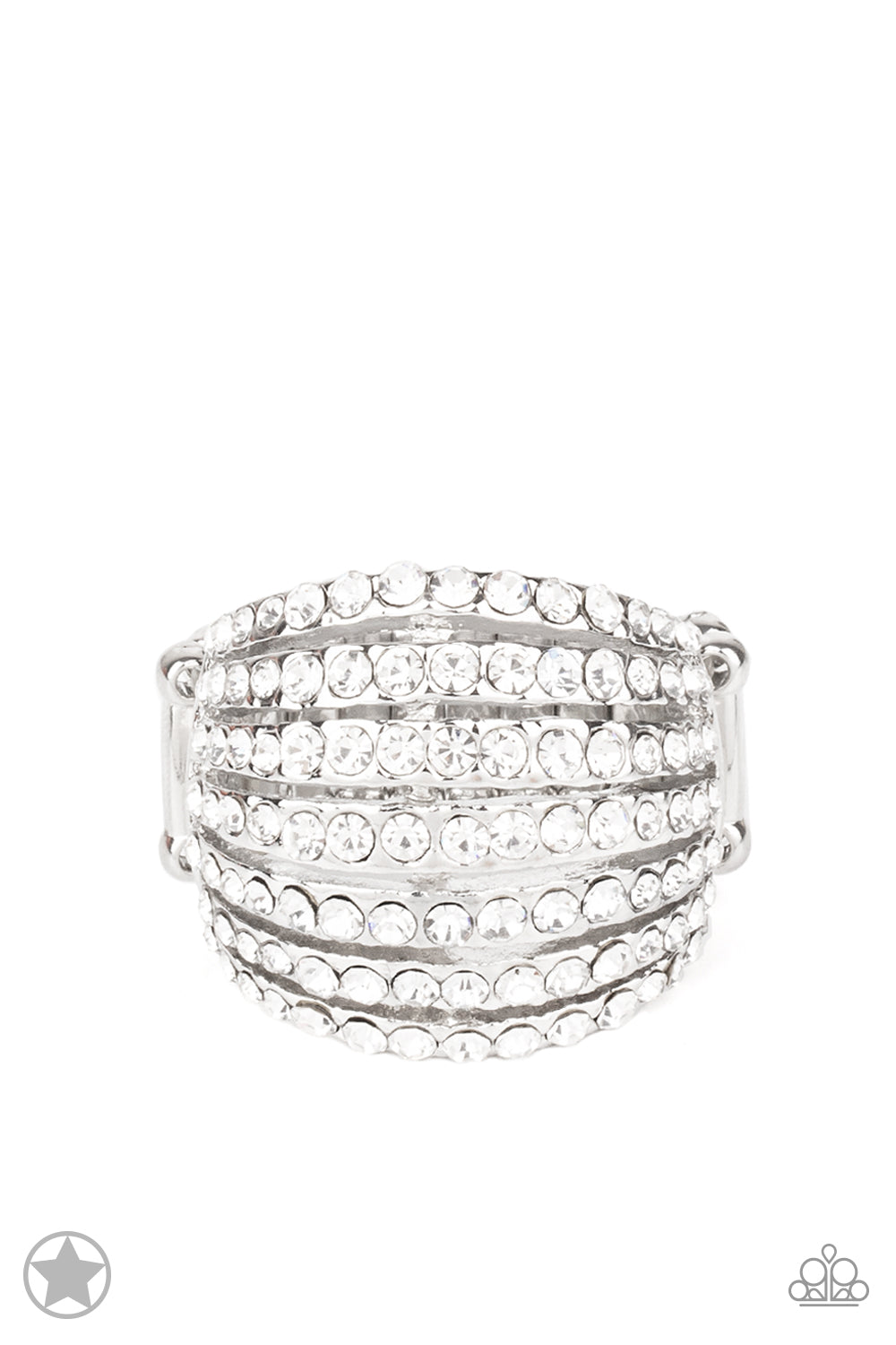 Paparazzi Accessories-Blinding Brilliance - White-Ring