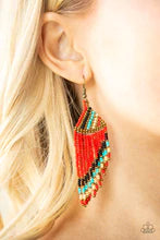 Load image into Gallery viewer, NWT -Paparazzi - Bodaciously Bohemian - Red Seed Bead Earrings

