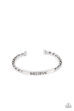 Load image into Gallery viewer, Paparazzi Accessories-Keep Calm and Believe - Silver-Bracelet
