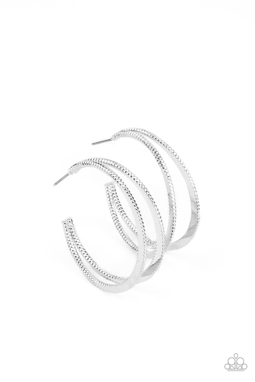 Paparazzi Accessories-Rustic Curves - Silver-Earrings