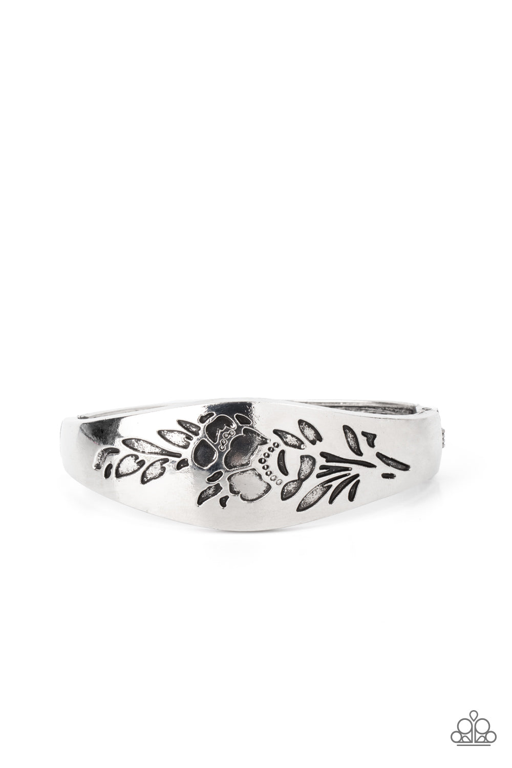 Paparrazi Accessories-Fond of Florals - Silver-Bracelet