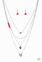 Load image into Gallery viewer, Gypsy heart red necklace

