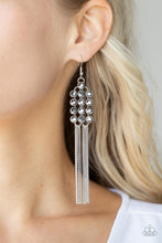 Load image into Gallery viewer, Paparazzi Accessories-Tasteful Tassel - Silver-Earrings
