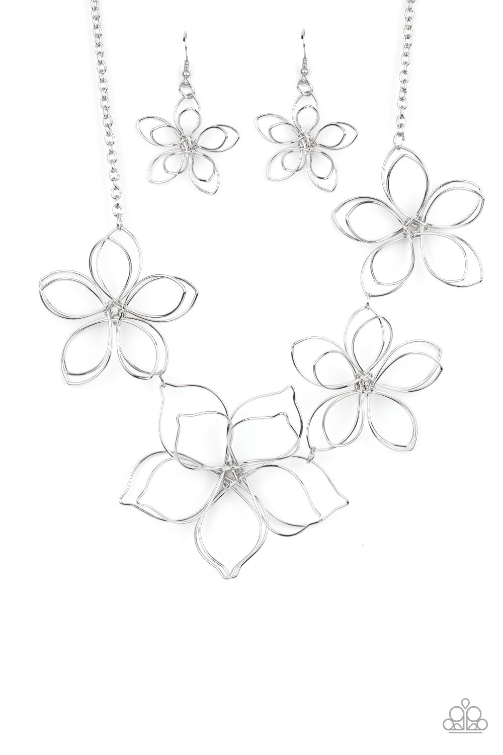 Paparazzi Accessories-Flower Garden Fashionista - Silver-Necklace