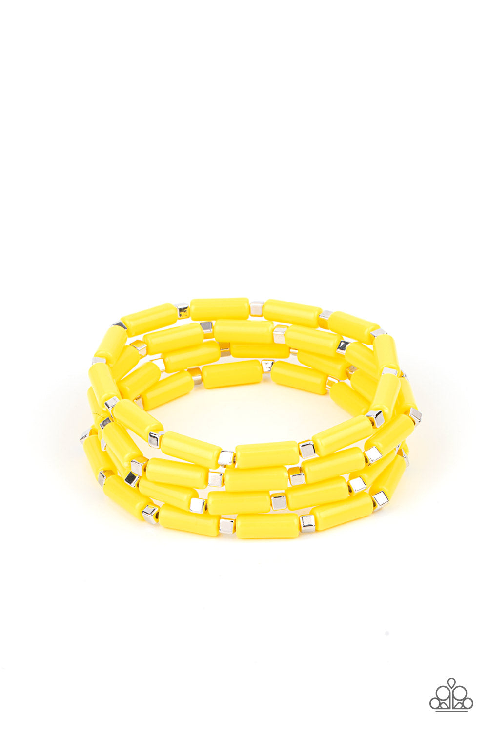 Paparazzi Accessories-Radiantly Retro - Yellow-Bracelet
