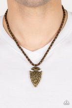 Load image into Gallery viewer, Paparazzi Accessories-Get Your ARROWHEAD in the Game - Brass-Necklace
