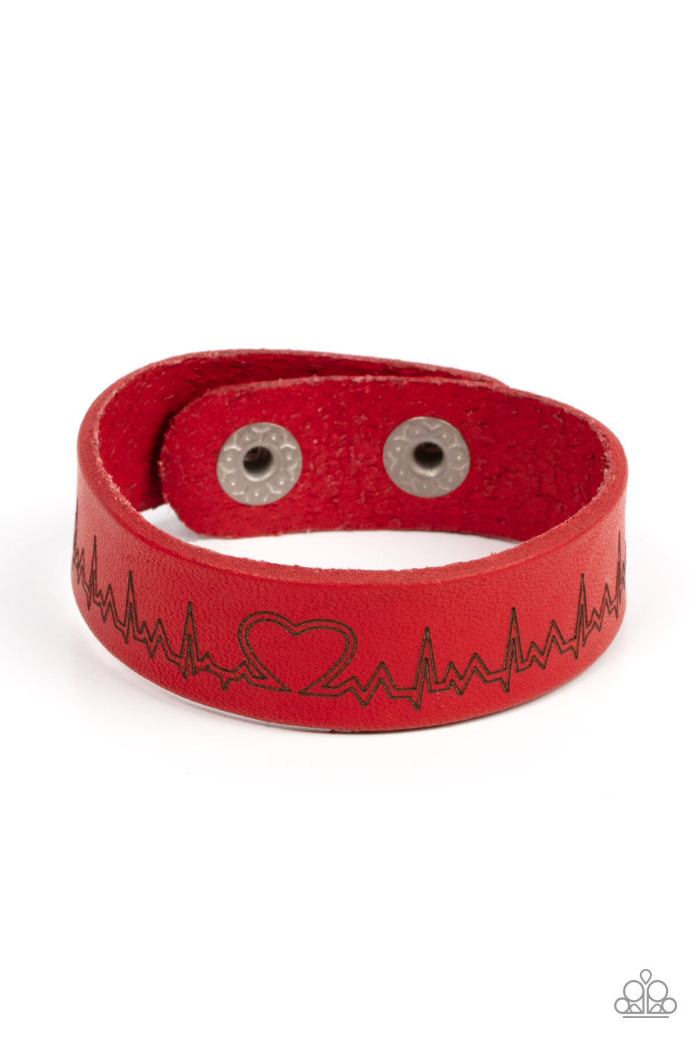 Paparazzi Accessories-Haute Heartbeat - Red-Bracelet