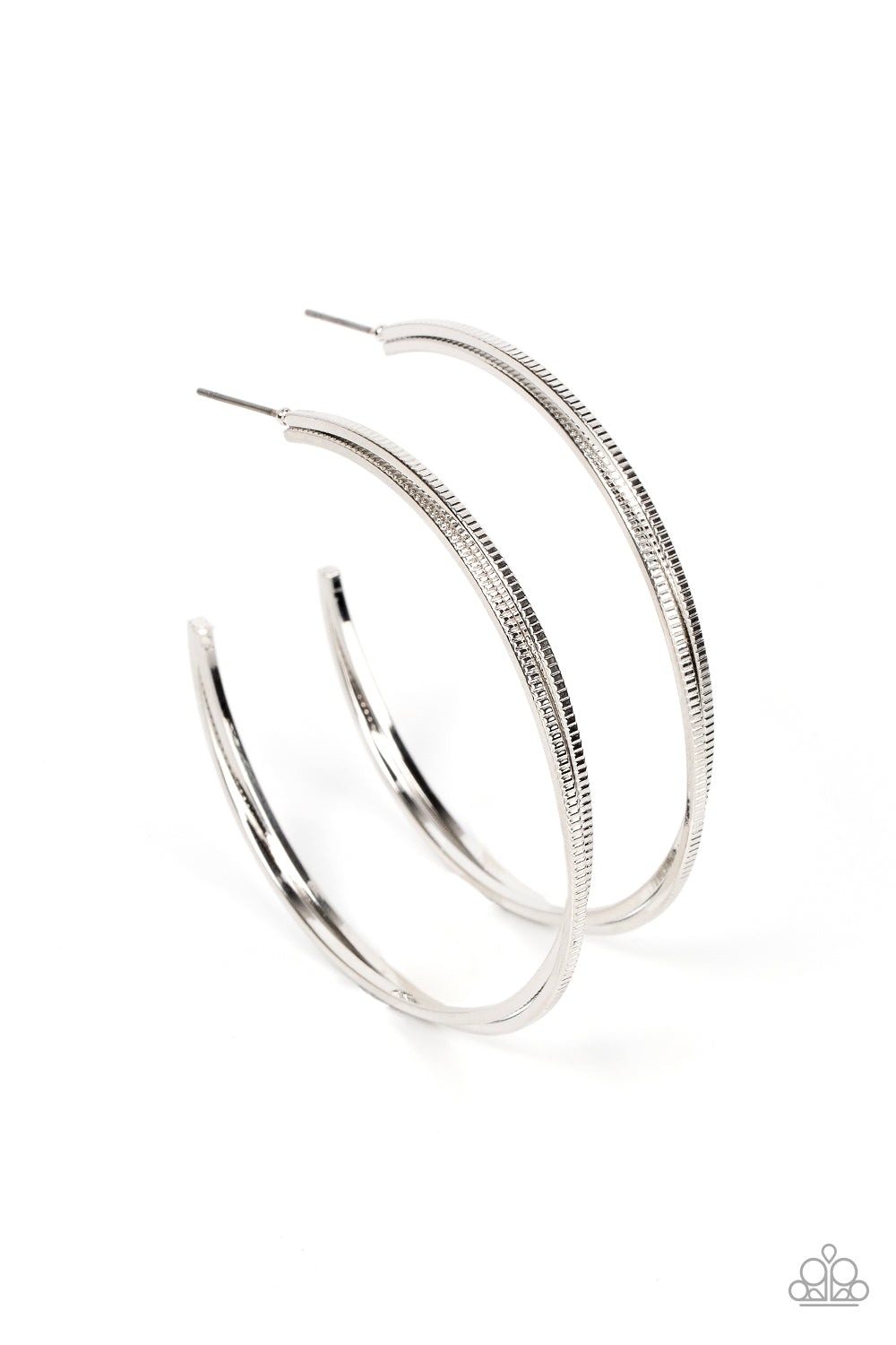 Paparazzi Accessories-Monochromatic Curves - Silver-Earring