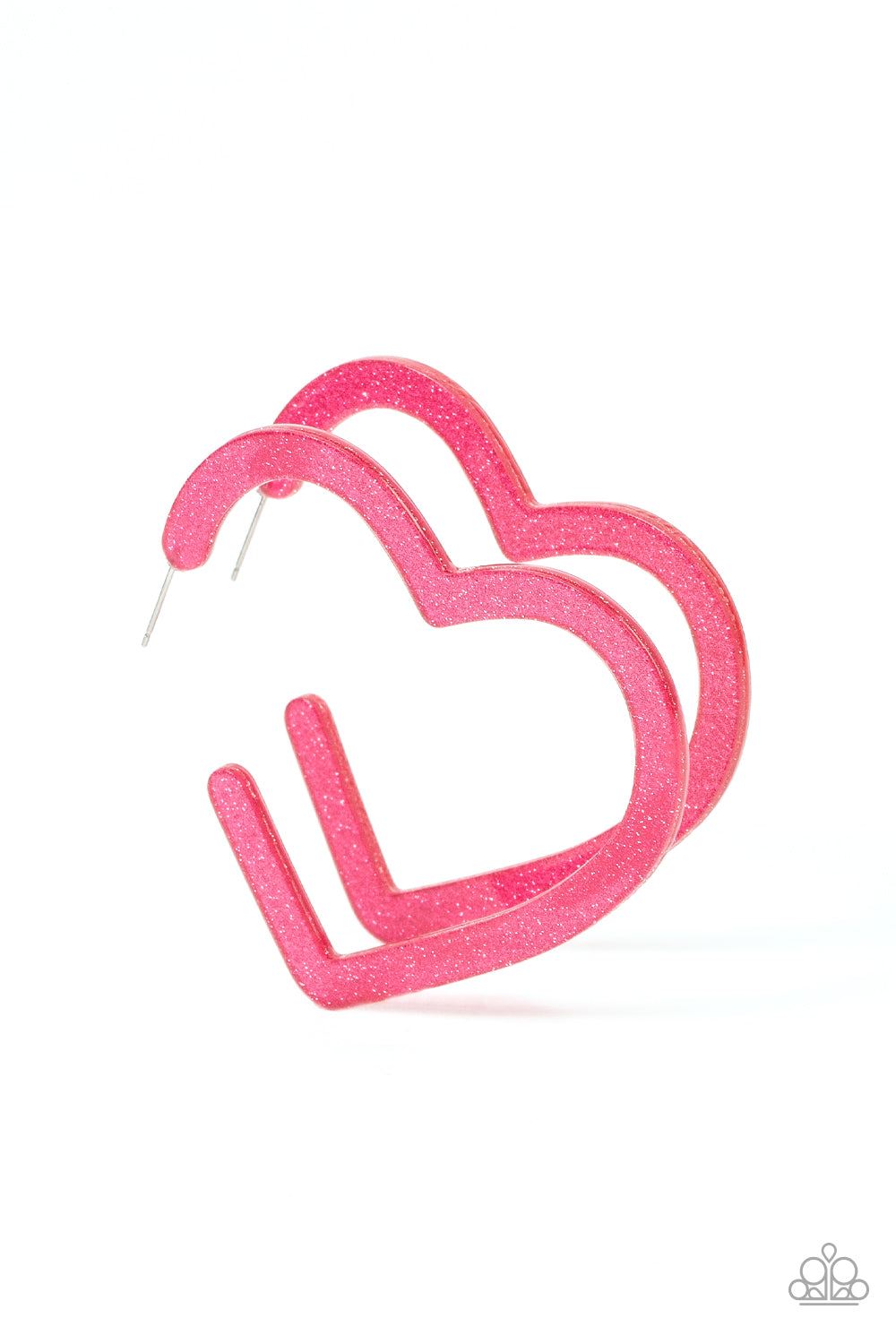 Paparazzi Accessories-Heart-Throbbing Twinkle - Pink-Earrings