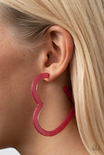 Load image into Gallery viewer, Paparazzi Accessories-Heart-Throbbing Twinkle - Pink-Earrings
