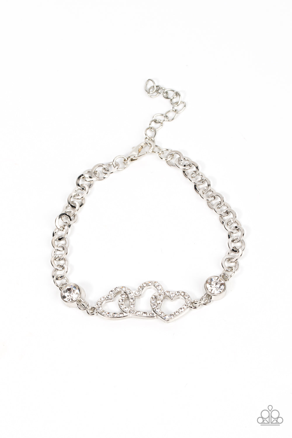 Paparazzi Accessories-Desirable Dazzle - White-Bracelet