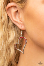Load image into Gallery viewer, Paparazzi Accessories-Tenderhearted Twinkle - Red-Earrings
