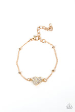 Load image into Gallery viewer, Paparazzi Accessories- Heartachingly Adorable - Gold-Bracelet
