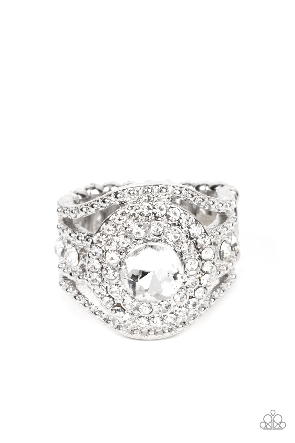 Paparazzi Accessories-Understated Drama - White-Ring