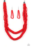 Load image into Gallery viewer, Paparazzi Right As RAINFOREST - Red Seed Beads - Necklace &amp; Earrings
