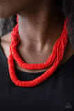 Load image into Gallery viewer, Paparazzi Right As RAINFOREST - Red Seed Beads - Necklace &amp; Earrings
