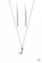 Load image into Gallery viewer, Paparazzi Accessories-Leave Your Initials - Silver - J
