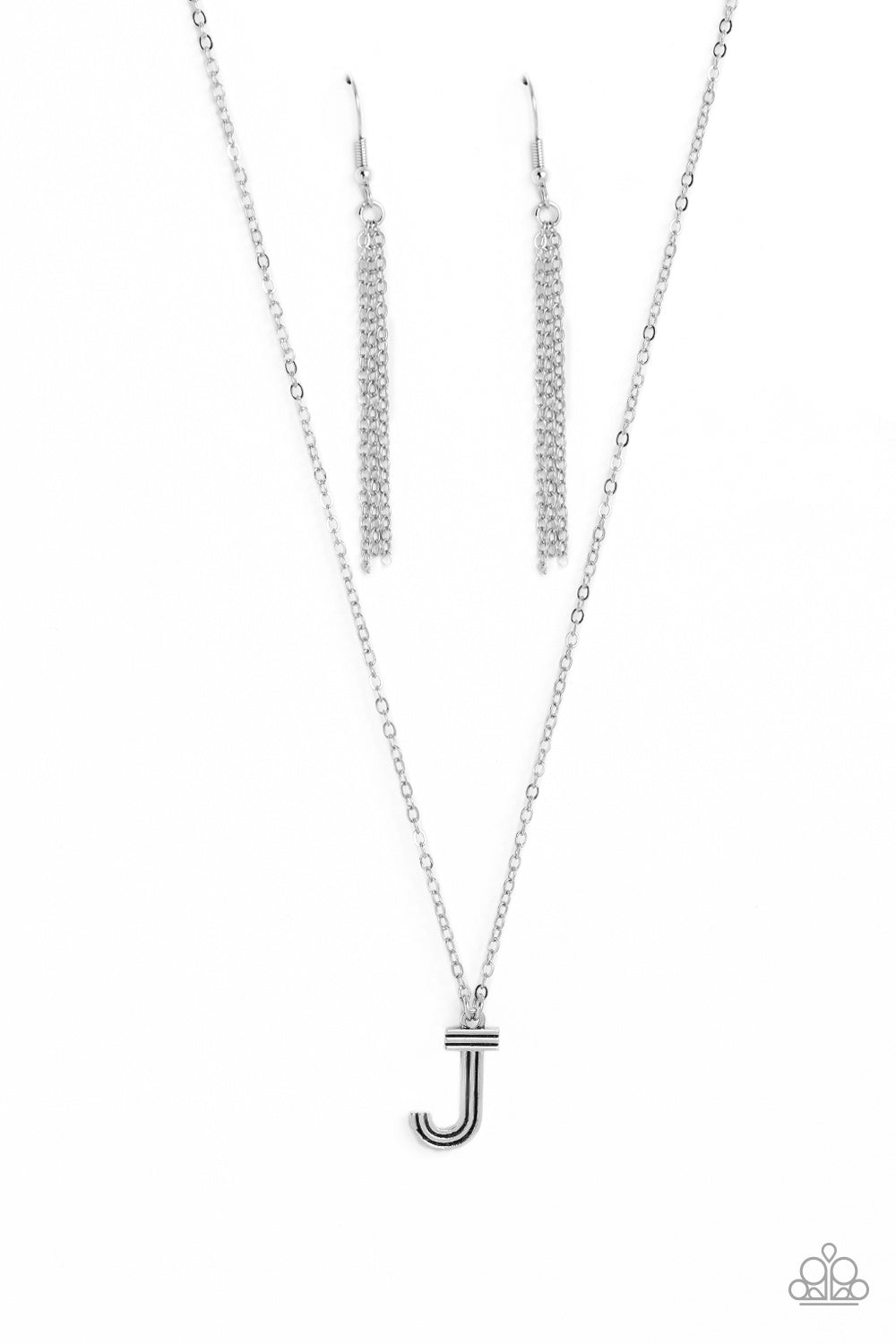 Paparazzi Accessories-Leave Your Initials - Silver - J
