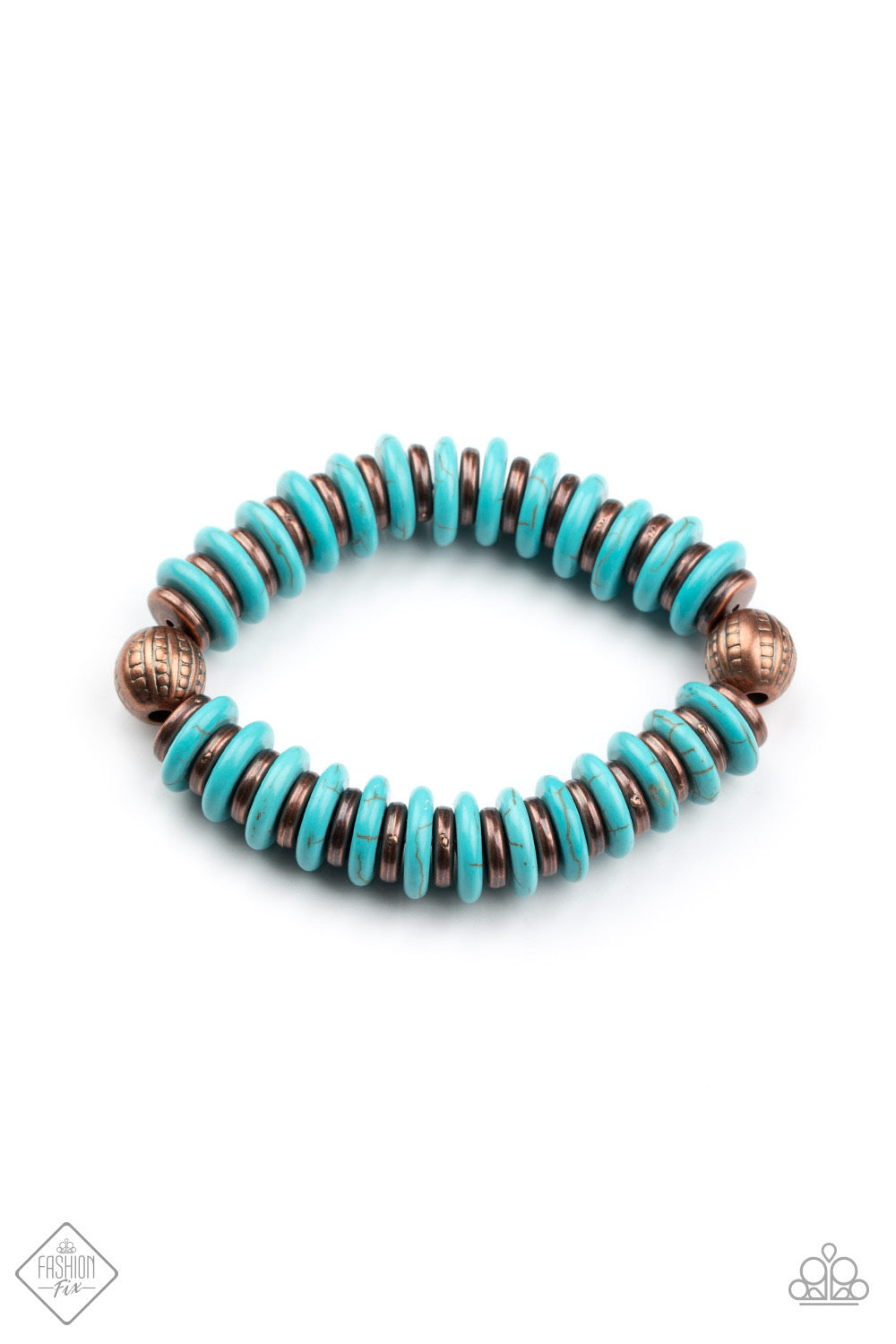 Turquoise and copper bracelet