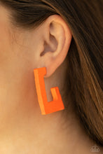 Load image into Gallery viewer, The Girl Next Outdoor Orange Hoop earring
