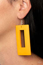 Load image into Gallery viewer, Totally Framed Yellow Earring
