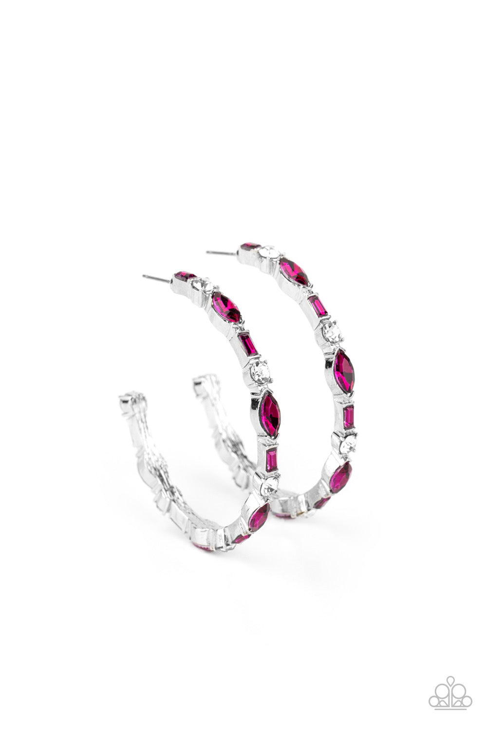 There goes the Neighborhood Pink hoop earring