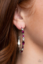 Load image into Gallery viewer, There goes the Neighborhood Pink hoop earring
