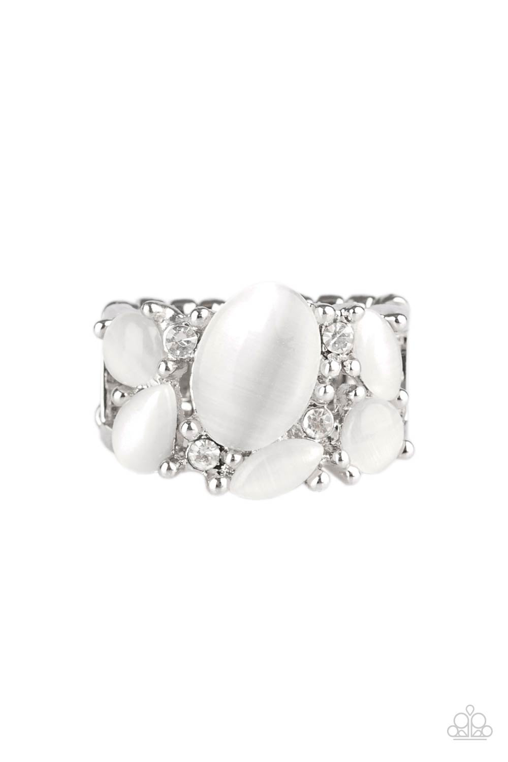 Modern Moonwalk White Ring
