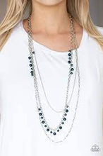 Load image into Gallery viewer, Paparazzi Accessories-PEARL PAGEANT NONE - BLUE NECKLACE
