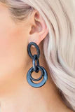 Load image into Gallery viewer, Havana HAUTE Spot - Blue - Paparazzi Acrylic Earrings
