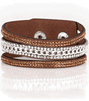 Paparazzi Rollin In Rhinestones - Urban Bracelet Brown-Bracelet